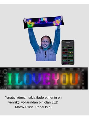 Özssay LED Matrix Piksel Panel Işığı USB Uygulama Kontrollü Kaydırmalı Yazı Ekranı