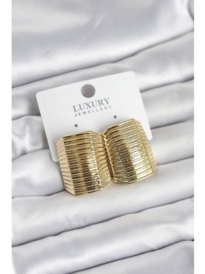 Clariss Gürbelle Özel_gold Renk Pirinç Vintage Esintili Statement Küpe