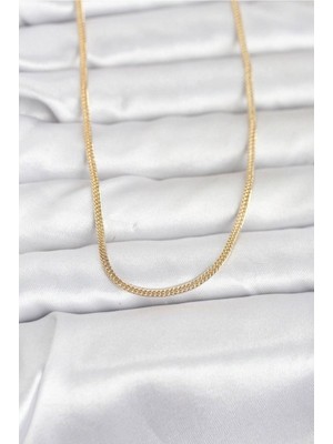 Clariss Gürbelle Özel_cm 14K Gold Renk Dolgun Zincir Model 60 cm Kadın Kolye