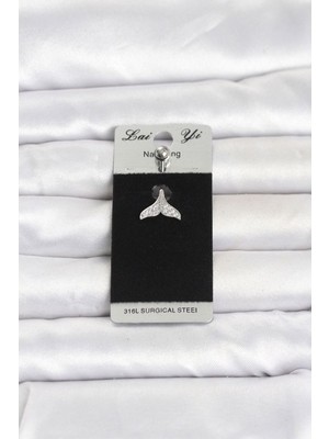 Clariss Gürbelle ÖZEL_316L Cerrahi Çelik Dolphin Kuyruk Model Göbek Piercing
