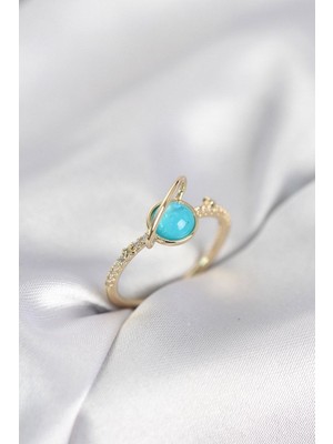 Clariss Gürbelle Özel_gold Renk Zirkon Taşlı Satürn Model Kadın Yüzük