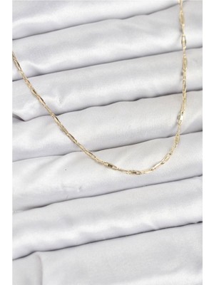 Clariss Gürbelle Özel_cm 14K Gold Renk Pirinç Ataç Zincir 60 cm Kadın Kolye