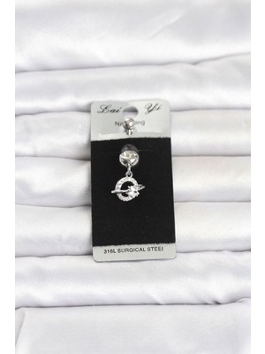 Clariss Gürbelle ÖZEL_316L Cerrahi Çelik Sallantılı Yıldız Model Göbek Piercing