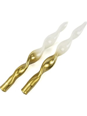 Mikasa Gold Beyaz 2li Mum 25cm