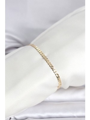 Clariss Gürbelle Özel_cm 14K Gold Renk Zincirli Model Kadın Bileklik