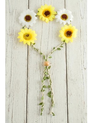 Eco Lounge Çiçek Örgülü Yapraklı Taç