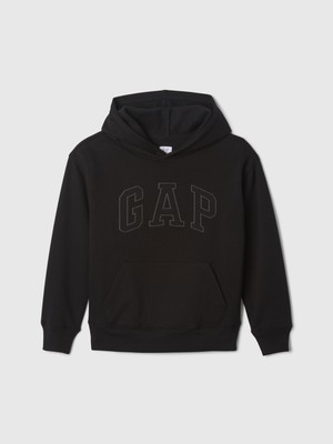Gap Erkek Çocuk Siyah Gap Logo Kapüşonlu Sweatshirt