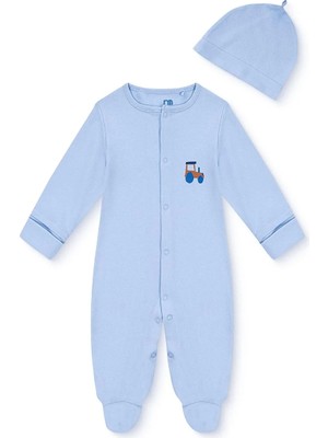 Mothercare Erkek Bebek Tulum-Şapka Çıtçıtlı Bisiklet Yaka Long Sleeve Patikli