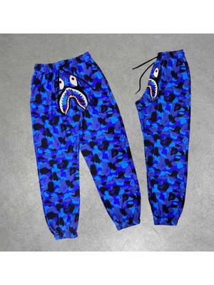 Mbb E-Ticaret Unisex Pubg Bape x Shark Eşofman Altı - Mavi
