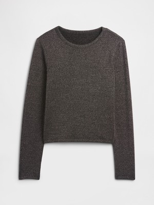 Gap Kız Çocuk Siyah Fitilli Pointelle T-Shirt