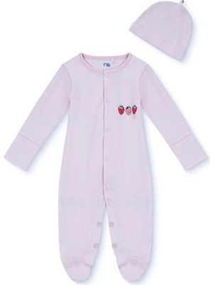 Mothercare Kız Bebek Tulum-Şapka Çıtçıtlı Bisiklet Yaka Long Sleeve Patikli