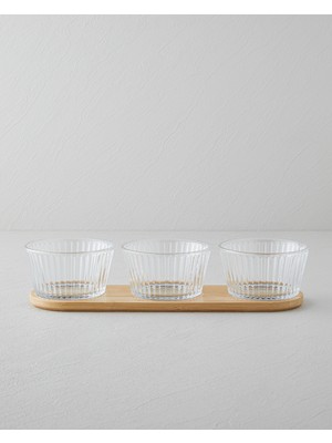 English Home Linea Cam-Bambu 4 Parça Sunumluk 11X6,5 cm Şeffaf