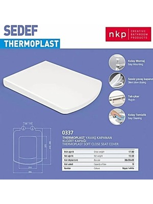 Mbb E-Ticaret Kare  Klozet Kapağı Beyaz Yaş Kapanan