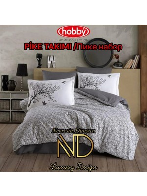 Mbb E-Ticaret Poplin Pike Takımı Tek  Kişilik Arianna Gri