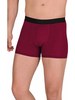 Mbb E-Ticaret Pamuk Modal Likralı Esnek Erkek Boxer Bordo 4476B