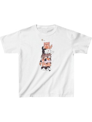 Mbb E-Ticaret Çocuk Unisex Baskılı T-Shirt - Beyaz