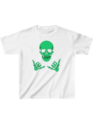 Mbb E-Ticaret Unisex Çocuk Baskılı T-Shirt - Beyaz