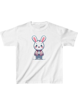 Mbb E-Ticaret Unisex Çocuk Baskılı T-Shirt - Beyaz