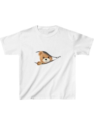 Mbb E-Ticaret Unisex Çocuk Baskılı T-Shirt - Beyaz