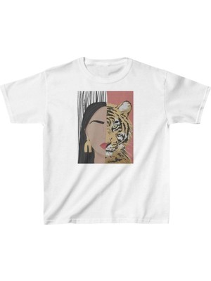 Mbb E-Ticaret Unisex Çocuk Baskılı T-Shirt - Beyaz