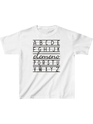 Mbb E-Ticaret Unisex Çocuk Baskılı T-Shirt - Beyaz