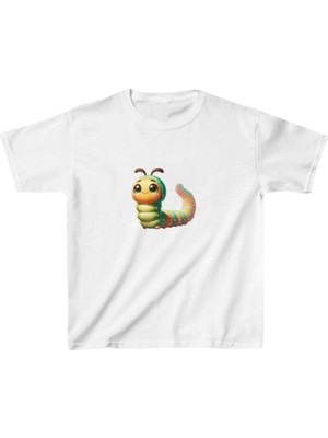 Mbb E-Ticaret Unisex Çocuk Baskılı T-Shirt - Beyaz