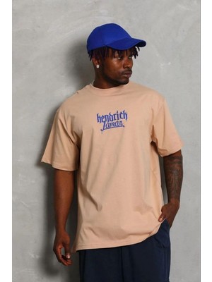 Mbb E-Ticaret Erkek Baskılı T-Shirt Kısa Kol Bisiklet Yaka Regular Fit Tişört - Bej