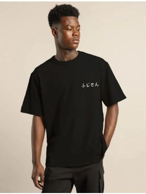 Mbb E-Ticaret Erkek Kısa Kol Yazlık Tişört Bisiklet Yaka Baskılı Oversize T-Shirt - Siyah