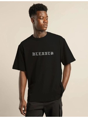 Mbb E-Ticaret Erkek Baskılı T-Shirt Kısa Kol Bisiklet Yaka Regular Fit Rahat Kalıp Günlük Tişört - Siyah