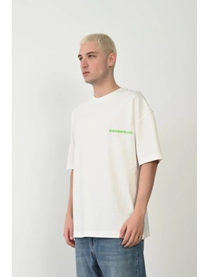 Mbb E-Ticaret Erkek Baskılı T-Shirt Kısa Kol Bisiklet Yaka Rahat Kalıp Tişört - Beyaz