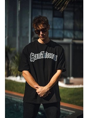 Mbb E-Ticaret Erkek Tişort Bisiklet Yaka Baskılı Kısa Kol T-Shirt - Siyah