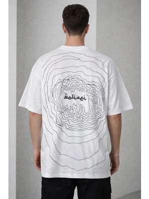 Mbb E-Ticaret Erkek Kısa Kol Yazlık Tişört Bisiklet Yaka Baskılı Oversize T-Shirt - Beyaz