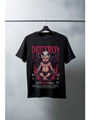 Mbb E-Ticaret Unisex Oversize 24/1 Penye Dtf Baskılı Tişört - DTF144