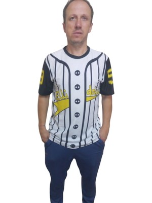 Mbb E-Ticaret Erkek T-Shirt 59 Numara Baskılı Sarı (Kesik Elyaf Kumaş)