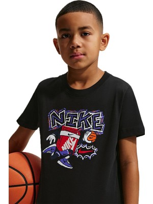 Nike Sportswear Kids Tee Box Hoops Kids Tee Grafik Baskılı Çocuk Tişört Siyah