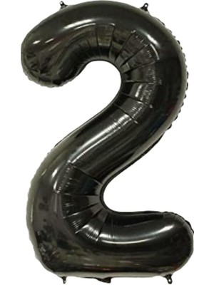 Altes Grup Balon 2 Rakamı Helyum Balon 76 cm (Siyah)