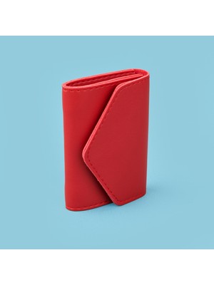 Barnaby Yatay Akordiyon Pvc Kartlık - Kırmızı - 7X11 cm