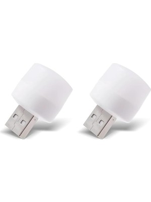 Altes Grup LED Küçük Beyaz Işık, USB Mini LED Lamba, Koridor, Tuvalet, Oturma Odası, Çocuk Odası Için Rehber Gece Aydınlatma Işığı (2 Adet)