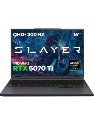 Altes Grup Garaj Slayer R9T-5070TI C2 Amd Ryzen 9 9955HX 64GB Ram 2tb SSD RTX5070TI 16" Qhd+ IPS 300Hz Freedos Gaming Laptop