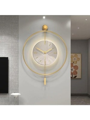 Altes Grup Kristal 60 cm Gold - Pilli LED (3ADET Pil ile Geldmektedir) - Metal Duvar Saati