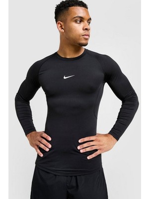 Nike Pro Dri Fit Tight Top Mens Ls Uzun Kollu Erkek Antreman Sweatshirt Siyah