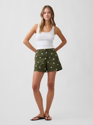 Gap Kadın Haki 5" Mid Rise Downtown Khaki Şort