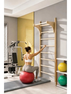 Fizyoterapi Skolyoz Egzersiz Ahşap Duvar Barı 80X200