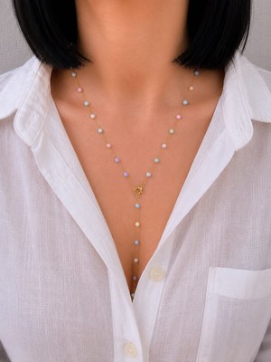 Sun Jewellery Sedef Topçuklu Y Kolye