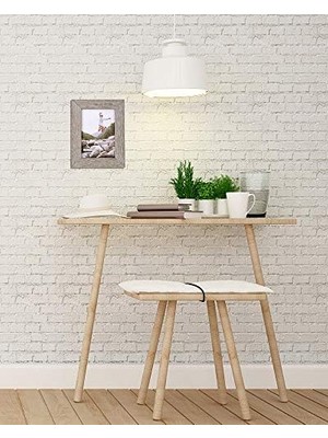 Zenwaya Store Malden International Designs Rustikal Fashion Breit Linear Graywash Holz Bilderrahmen, 5 x 7, Grau