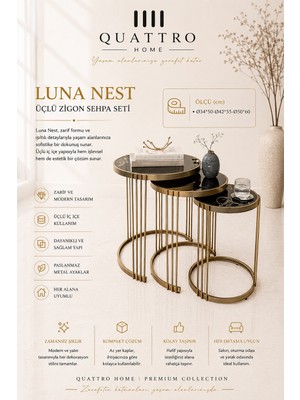 Luna Nest Üçlü Zigon Sehpa