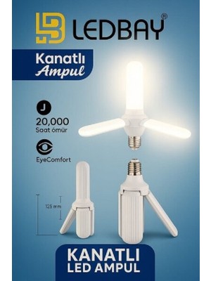 Ulbay 36 Watt Beyaz Işık 3 Kanatlı Pervane Ampul 20.000 Saat Kullanım Ömrü Yüksek Işık