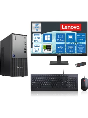 Lenovo Thinkcentre Neo 50T Gen 6 Intel Core Ultra 7 265 Upto 5,3ghz 16GB Ddr5 4tb SSD 4GB/GT730 WIN11HOME +23.8"fhd Mon. Masaüstü Bilgisayar 2413BD007WTR25H05+ZETTAUSBBELLEK