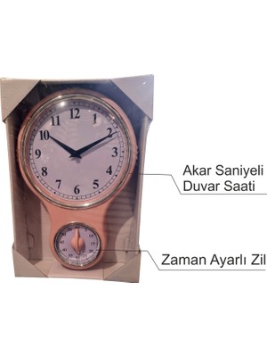 M3 Decorium Mutfak Aşçı Pişirme İçin Zaman Ayarlı Dakika Sayaçlı Çalar Saatli Cam Muhafazalı Duvar Saati Kronometreli Geri Sayım Yemek Saati
