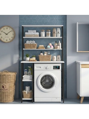 Kenz Life Kenzlife Çamaşır Kurutma Makinesi Dolabı Istranca Byzsyh 180*070*60 Mat Suntalam Metal Siyah Boya
